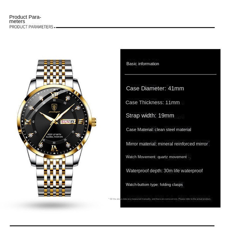 ZZ Men's Watch New Men's Watch Waterproof Luminous Calendar Quartz Wrist Watch - Image 16