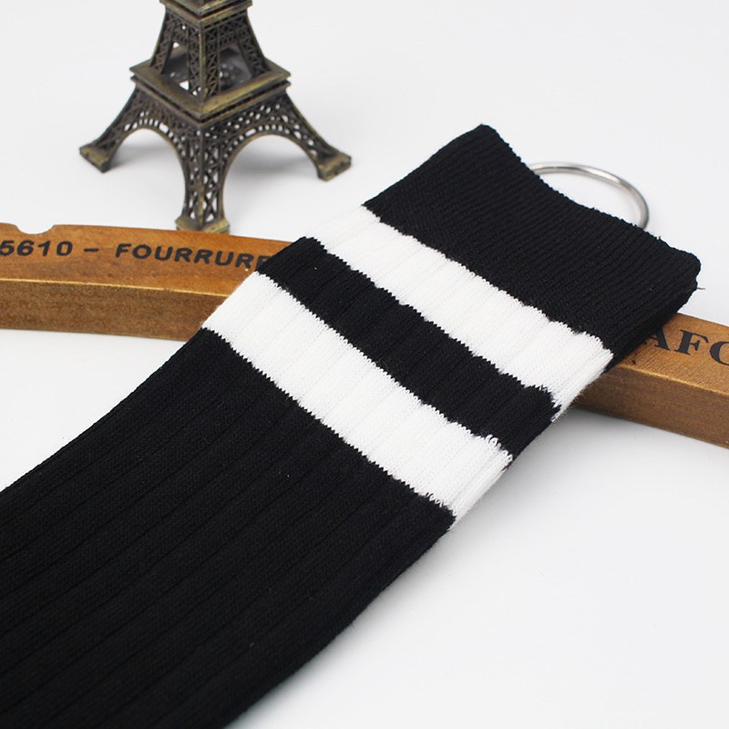 Student Spring and Autumn Knee Socks Stockings Twist Knitted Two-Bar Vertical Stripes Pile Style Japanese Thigh Stocking Female Korean Fashion - Image 7