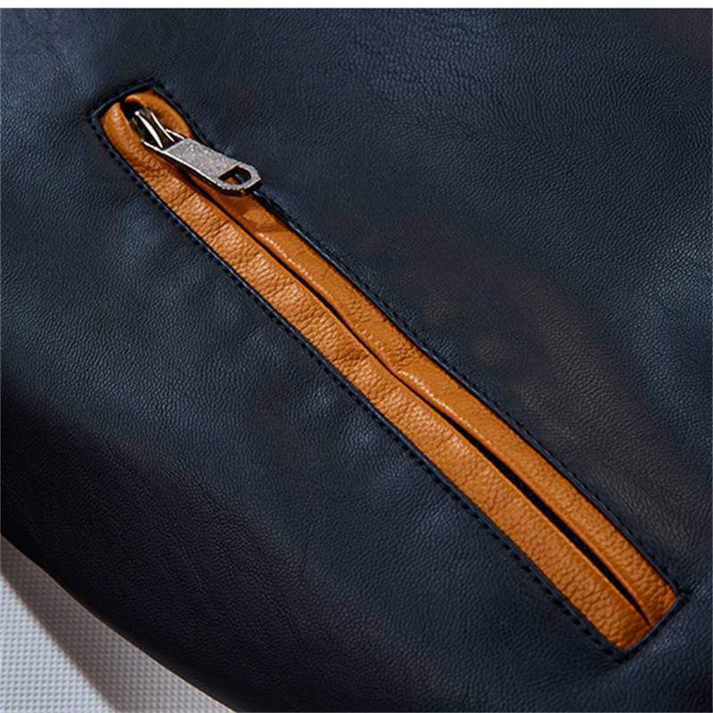 2024 New Motorcycle Leather Clothing Men's Leather Jackets Cross-Border Amazon AliExpress Fashion Embroidery Baseball Uniform - Image 7