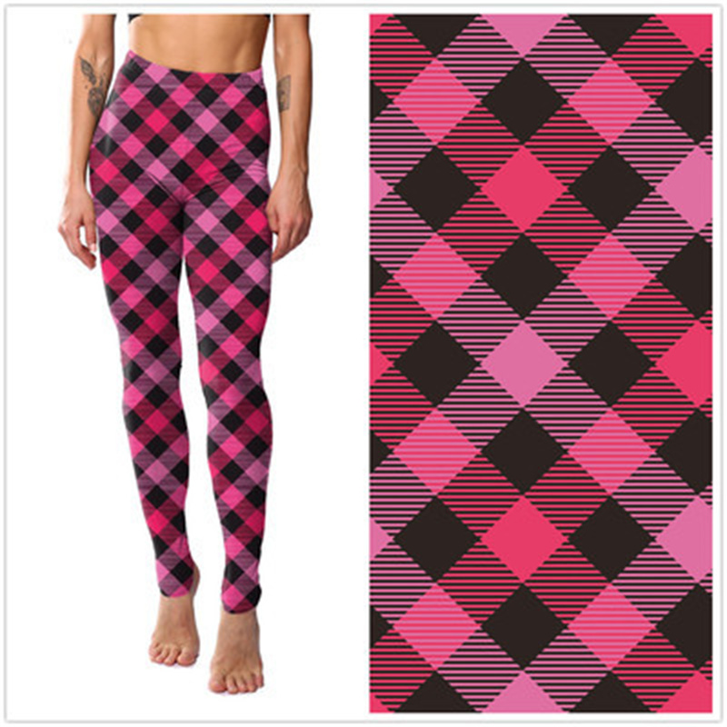 Amazon New European and American Striped Plaid Printed Yoga Pants Women's High Waist Slimming Leggings Yiwu Stall Wholesale - Image 11