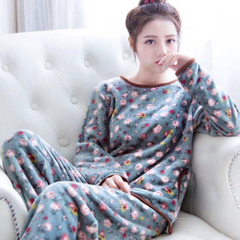 Flannel Women Pajamas Sets New 2024 Autumn Winter Warm Thick Coral Velvet Long Sleeve Cartoon Sleepwear Home Pijamas Set Girl - Image 35