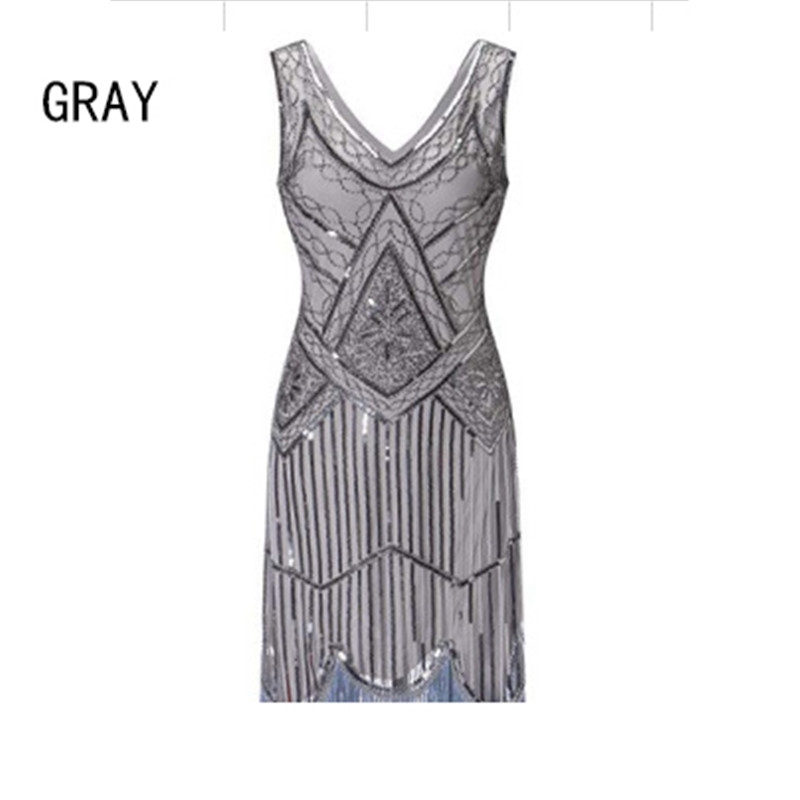 1920's Dress Great Gatsby Costume Cocktail Party Sequin Fringe Flapper - Image 10