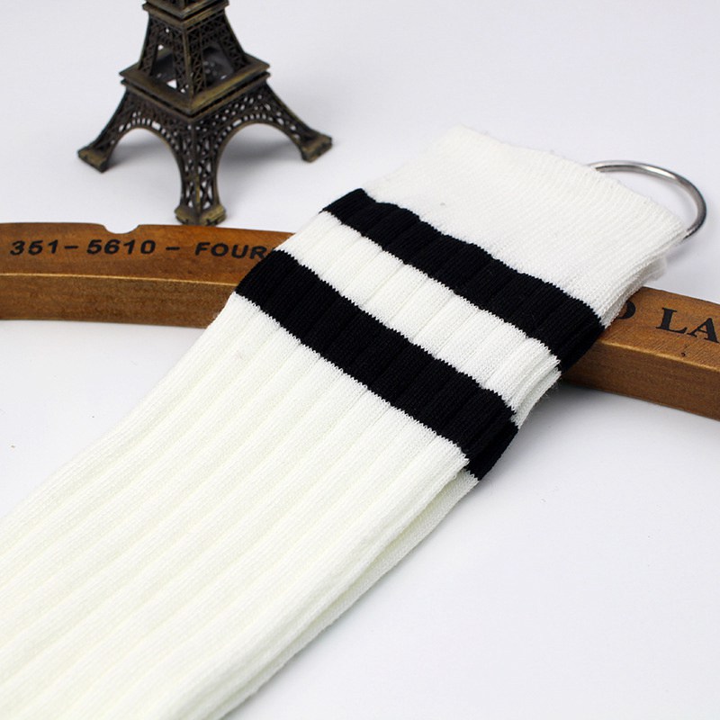 Student Spring and Autumn Knee Socks Stockings Twist Knitted Two-Bar Vertical Stripes Pile Style Japanese Thigh Stocking Female Korean Fashion - Image 8