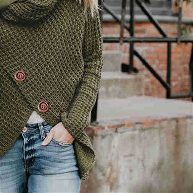 2024 Autumn Winter Sweater Ol Commuter Amazon Amazon Turtleneck Cardigan Solid Color Sweaters Women's Clothing One Piece Dropshipping - Image 8
