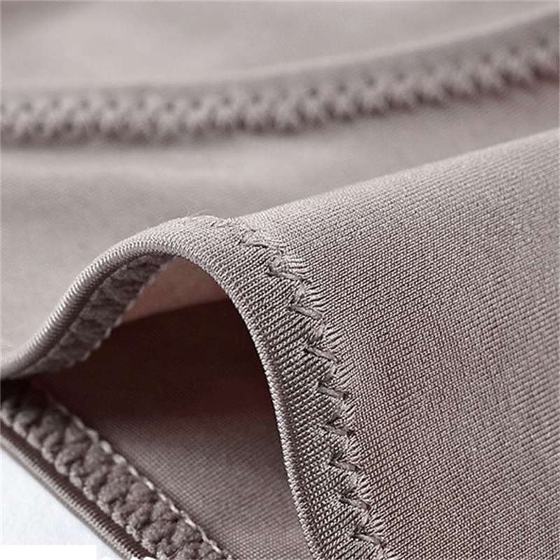 European and American Sexy Seamless Underwear Women's Pure Desire Mid-Waist Ice Silk Bikini Hip Lifting Triangle Underwear No Feeling Comfortable Cotton Crotch - Image 7