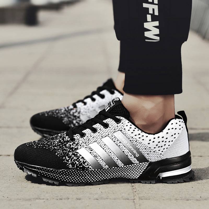 Spring and Autumn Foreign Trade New Couple Sneakers Fly-Kit Mesh Men's Running Shoes Lightweight Breathable plus Size Men's Shoes Fashion - Image 8