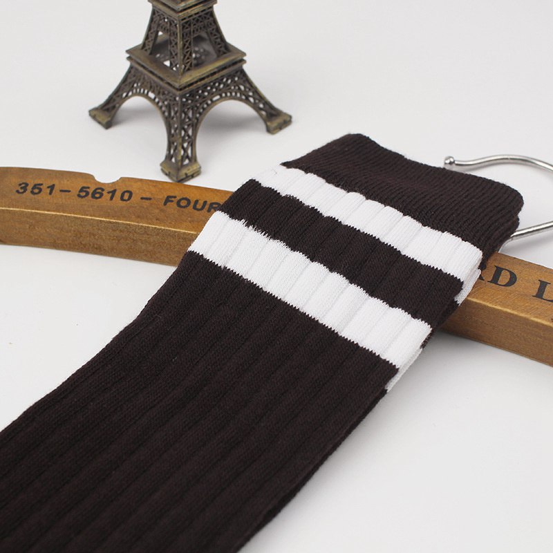 Student Spring and Autumn Knee Socks Stockings Twist Knitted Two-Bar Vertical Stripes Pile Style Japanese Thigh Stocking Female Korean Fashion - Image 9