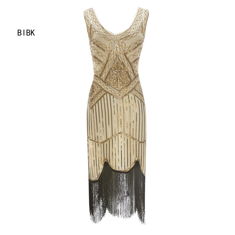 1920's Dress Great Gatsby Costume Cocktail Party Sequin Fringe Flapper - Image 11