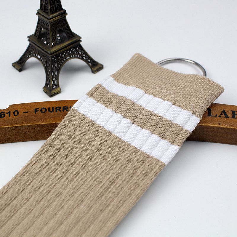 Student Spring and Autumn Knee Socks Stockings Twist Knitted Two-Bar Vertical Stripes Pile Style Japanese Thigh Stocking Female Korean Fashion - Image 10