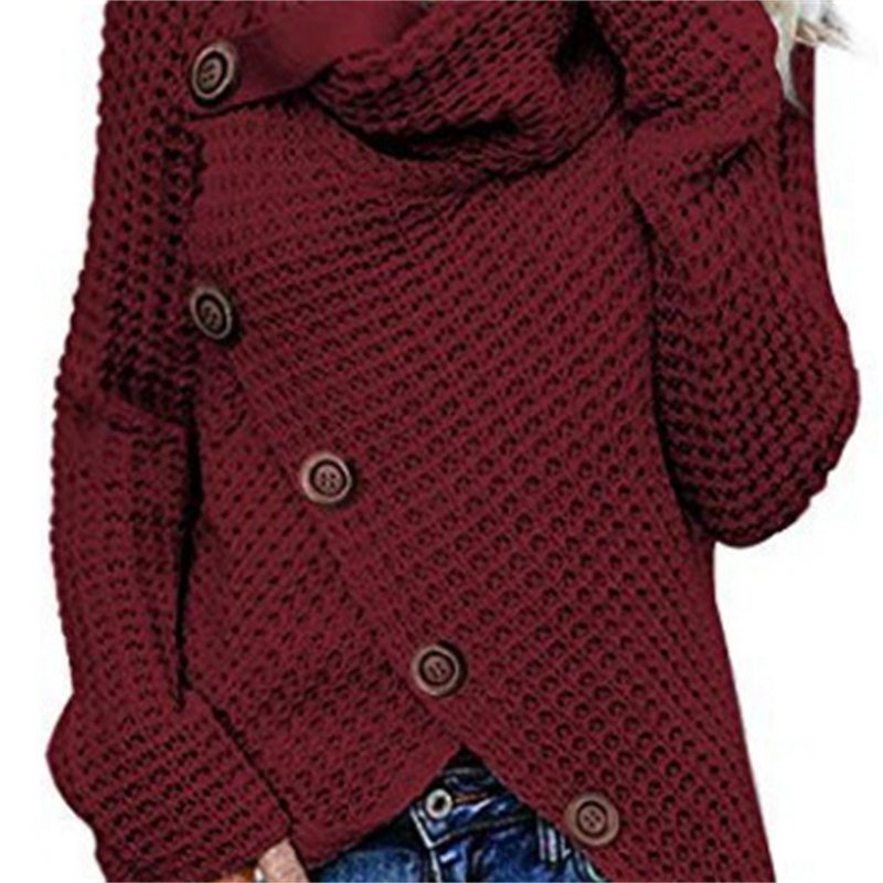 2024 Autumn Winter Sweater Ol Commuter Amazon Amazon Turtleneck Cardigan Solid Color Sweaters Women's Clothing One Piece Dropshipping - Image 10