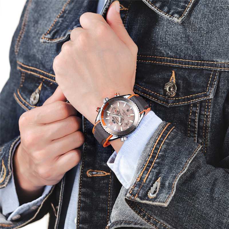 ZGAutomatic Mechanical Luminous Canvas Rubber Band Men's Watch - Image 19
