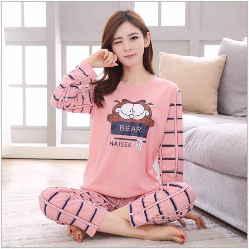 Spring and Autumn Cartoon Long Sleeve Pajamas Women's Trousers Large Size Cute Women's Winter Homewear Suit - Image 11