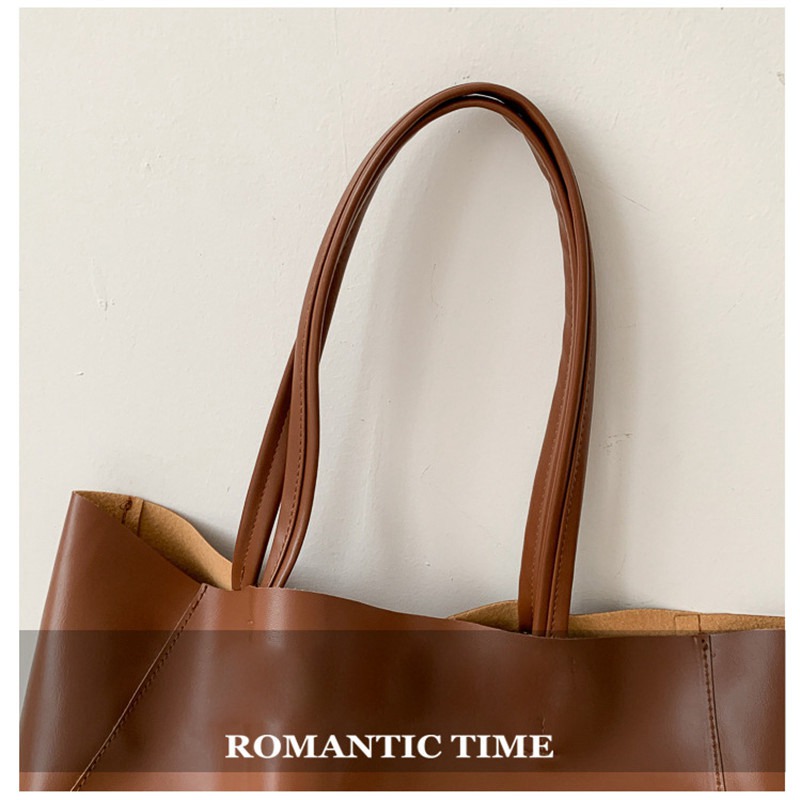 Large Women's Leather Style Tote Shoulder Bag Satchel Ladies Handbag - Image 6