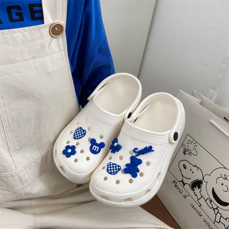 Hole Shoes Ins Girl's Heart Feeling of Shit Cute Cartoon Cow Toe Box Soft Bottom Thick Bottom for Outdoors Sandals Women's Summer - Image 30