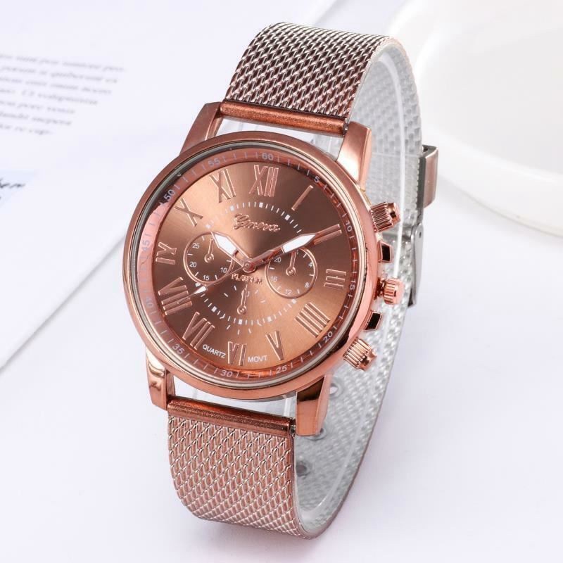 ZZ Women Band Wrist Watches Brown Red Black Pink GENEVA Ladies Alloy Mesh Watch UK - Image 3