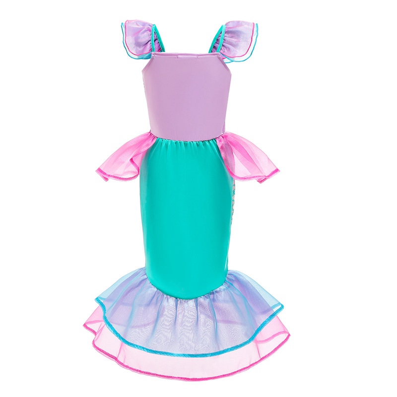 Girls Little Mermaid Ariel Princess Cosplay Costumes For Kids Baby Girl Mermaid Disney Dress Up Sets Children Halloween Clothing - Image 8