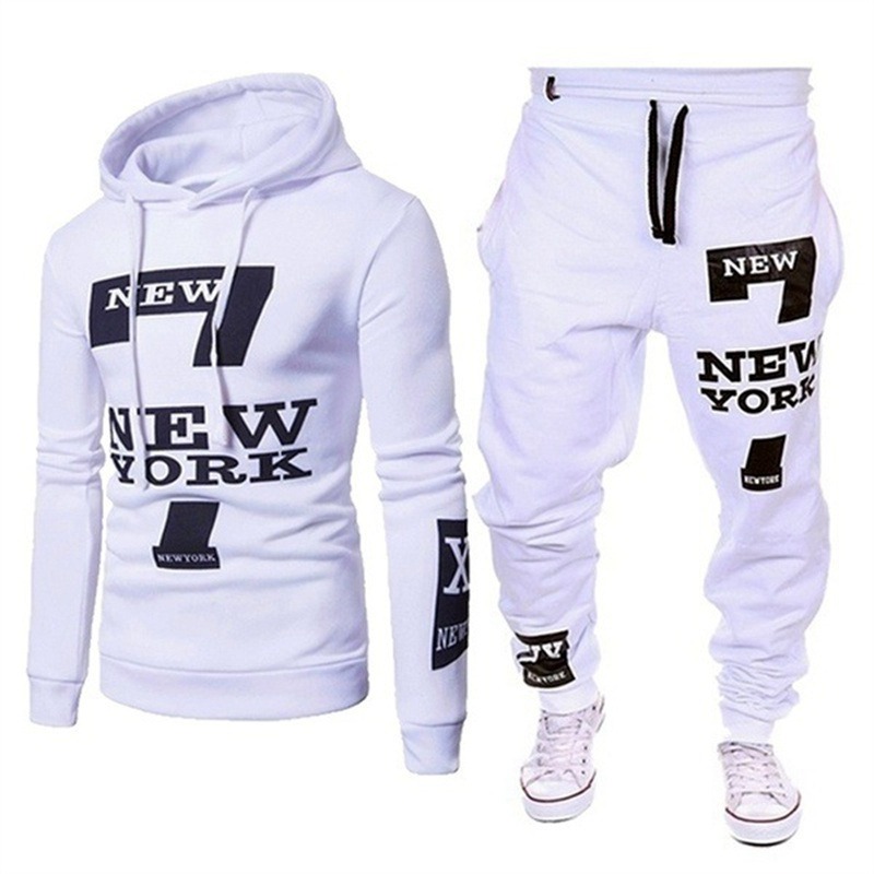 Wish Foreign Trade New Spring and Autumn Sweater Sweatpants Casual Sports Couple Suit Manufacturer First-Hand Hoodie Two-Piece Set Men - Image 2