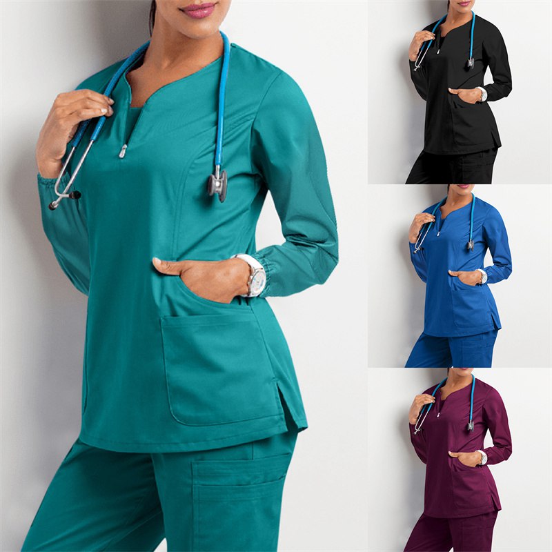2024 Amazon Operating Room Autumn and Winter Hand Washing Suit Women's Long-Sleeved Overalls Nurse Surgeon Disposable Protective Coveralls Overalls - Image 13