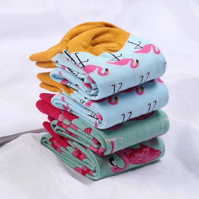 Socks Wholesale Cotton Foot Square Cotton Flamingo Men's Mid-Calf Trendy Socks Foreign Trade Happy Socks Cross-Border New Hot Sale - Image 3