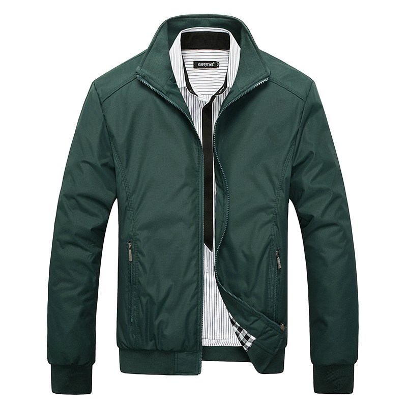 Jason Wolf New Men's Jacket Men's Single Clothes Youth Stand Collar Jacket Spring and Autumn Leisure Business Men's Jacket Men's Jacket - Image 2