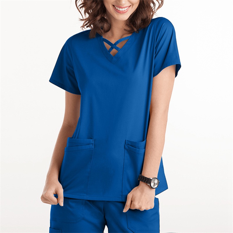 Amazon Operating Room Short Sleeve Hand Washing Suit Women's Jacket Short T Work Clothes Nurse Surgeon Disposable Protective Coveralls Work Clothes B - Image 13
