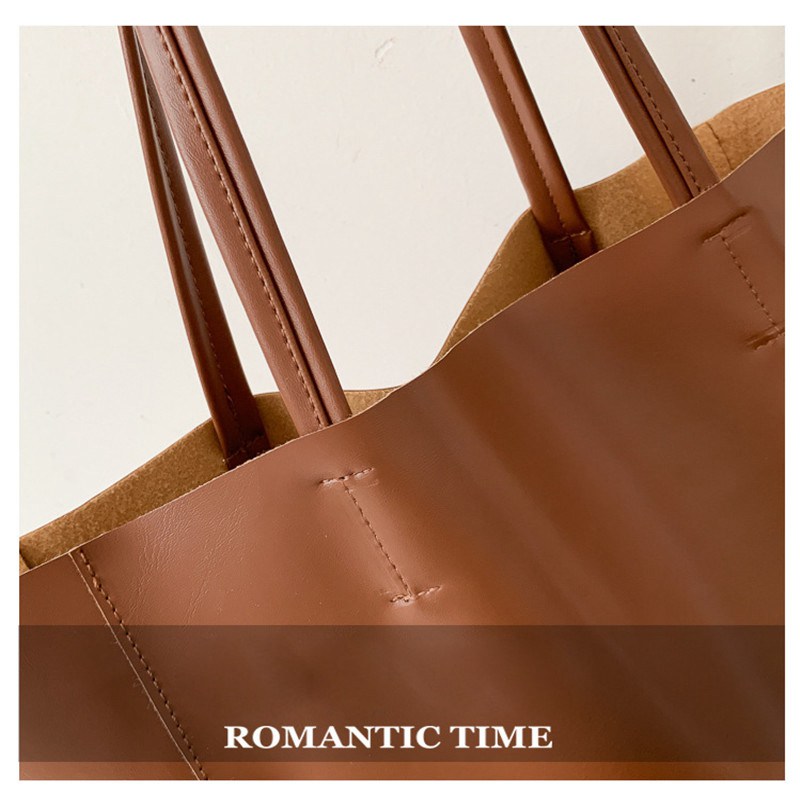 Large Women's Leather Style Tote Shoulder Bag Satchel Ladies Handbag - Image 7