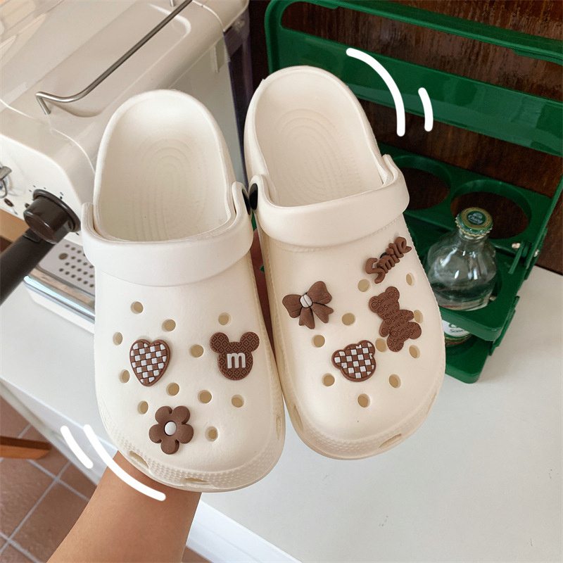 Hole Shoes Ins Girl's Heart Feeling of Shit Cute Cartoon Cow Toe Box Soft Bottom Thick Bottom for Outdoors Sandals Women's Summer - Image 28