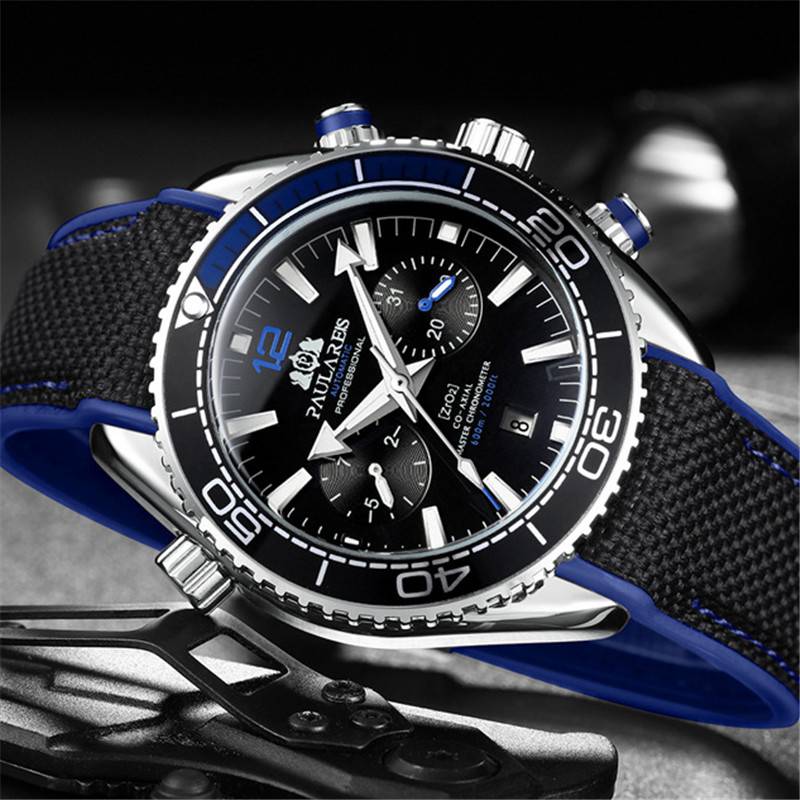 ZGAutomatic Mechanical Luminous Canvas Rubber Band Men's Watch - Image 21