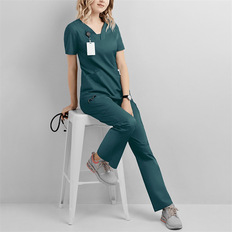 Amazon Operating Room Short Sleeve Hand Washing Suit Women's Jacket Short T Work Clothes Nurse Surgeon Disposable Protective Coveralls Work Clothes B - Image 14