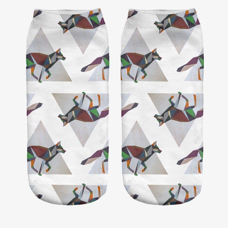3D Digital Printing Socks Unicorn Unicorn Animal Expression Emoji Personality Boat Socks Women's Short Socks - Image 16