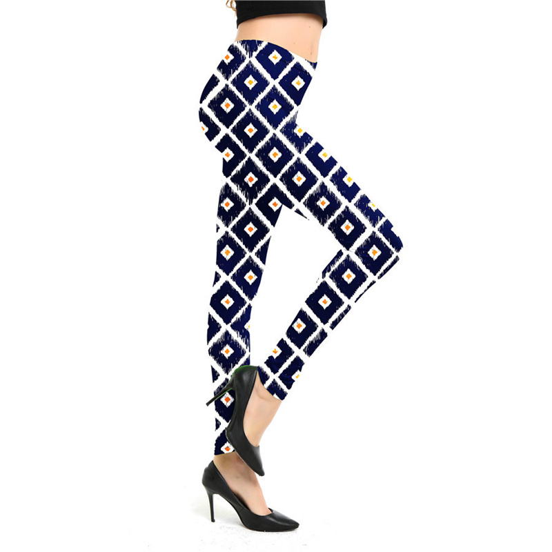 Amazon New European and American Striped Plaid Printed Yoga Pants Women's High Waist Slimming Leggings Yiwu Stall Wholesale - Image 8