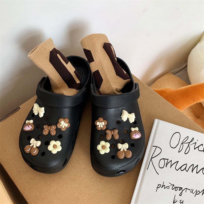 Hole Shoes Ins Girl's Heart Feeling of Shit Cute Cartoon Cow Toe Box Soft Bottom Thick Bottom for Outdoors Sandals Women's Summer - Image 24