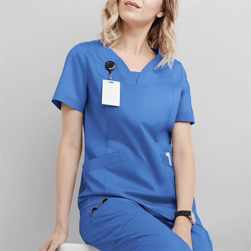 Amazon Operating Room Short Sleeve Hand Washing Suit Women's Jacket Short T Work Clothes Nurse Surgeon Disposable Protective Coveralls Work Clothes B - Image 18