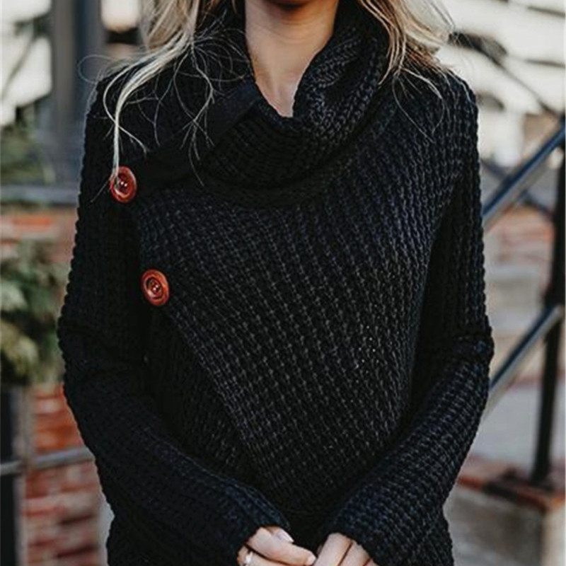 2024 Autumn Winter Sweater Ol Commuter Amazon Amazon Turtleneck Cardigan Solid Color Sweaters Women's Clothing One Piece Dropshipping - Image 19