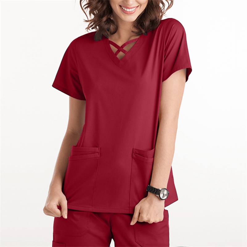 Amazon Operating Room Short Sleeve Hand Washing Suit Women's Jacket Short T Work Clothes Nurse Surgeon Disposable Protective Coveralls Work Clothes B - Image 19