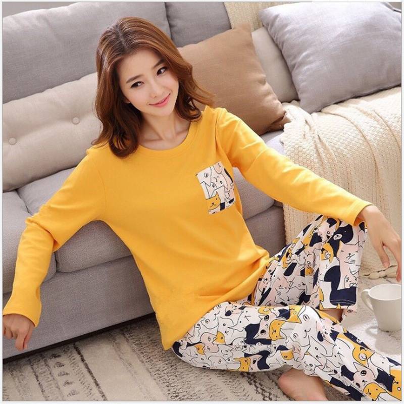 Spring and Autumn Cartoon Long Sleeve Pajamas Women's Trousers Large Size Cute Women's Winter Homewear Suit - Image 19