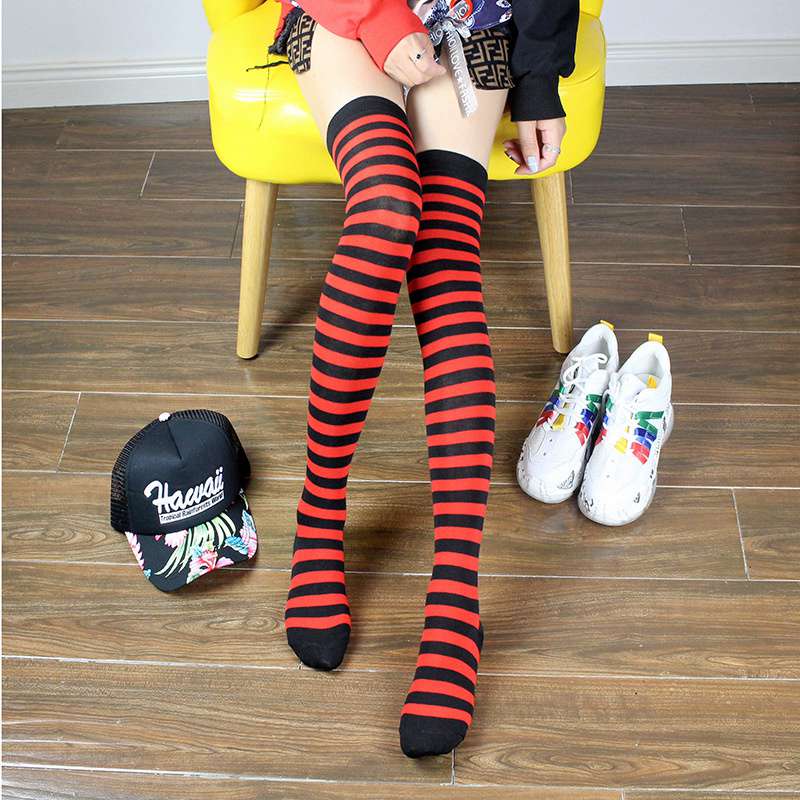 Student Spring and Autumn Knee Socks Stockings Twist Knitted Two-Bar Vertical Stripes Pile Style Japanese Thigh Stocking Female Korean Fashion - Image 19