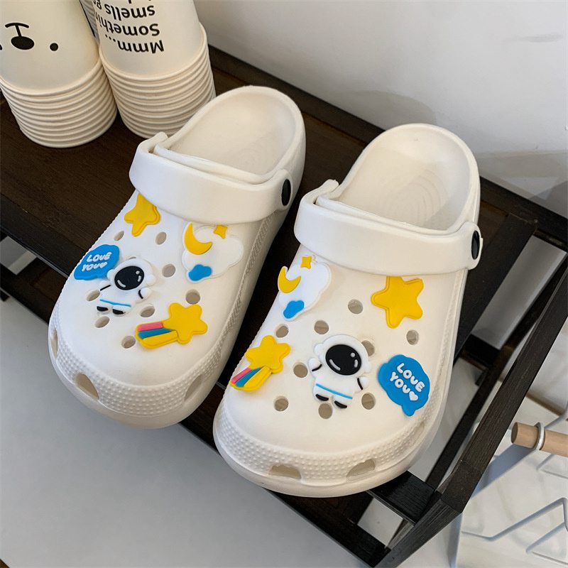 Hole Shoes Ins Girl's Heart Feeling of Shit Cute Cartoon Cow Toe Box Soft Bottom Thick Bottom for Outdoors Sandals Women's Summer - Image 21