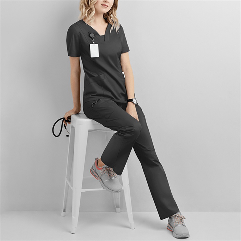 Amazon Operating Room Short Sleeve Hand Washing Suit Women's Jacket Short T Work Clothes Nurse Surgeon Disposable Protective Coveralls Work Clothes B - Image 22