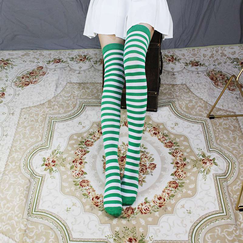 Student Spring and Autumn Knee Socks Stockings Twist Knitted Two-Bar Vertical Stripes Pile Style Japanese Thigh Stocking Female Korean Fashion - Image 22