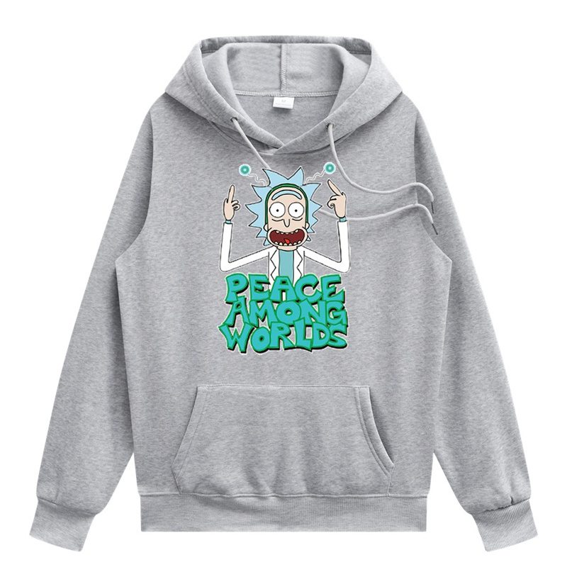 2024 Men Fashion Brands Pullover Leisure Hoodie Fleece-Lined Rick Morty Printed European and American Style Men's Clothing Sweatshirt - Image 11