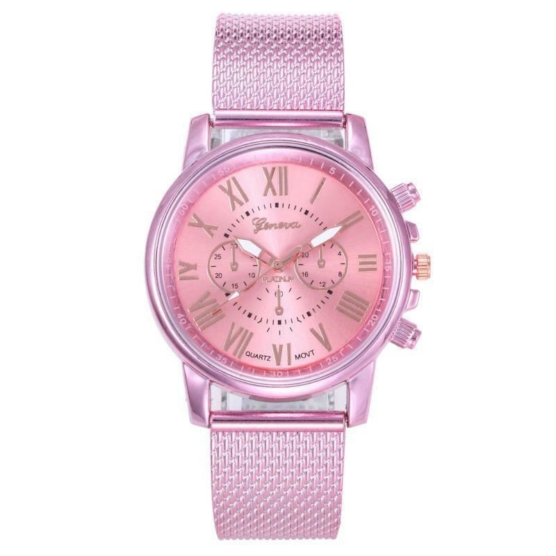 ZZ Women Band Wrist Watches Brown Red Black Pink GENEVA Ladies Alloy Mesh Watch UK - Image 4