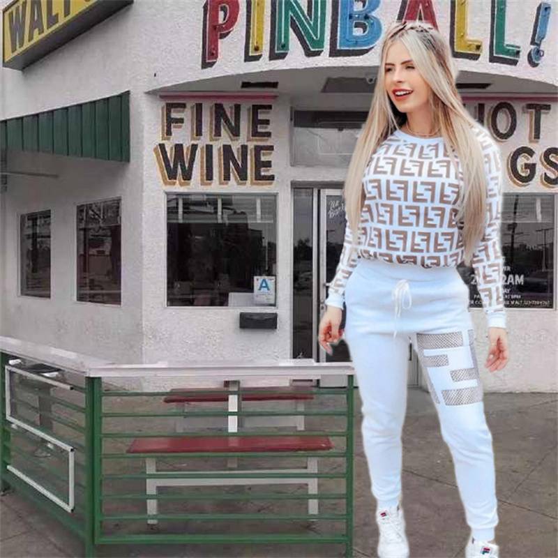 Spot Goods European and American Hot 2024 Amazon EBay Hot Selling Autumn Cross-Border Women's Clothing Printed Sweater Suit Two-Piece Set - Image 2