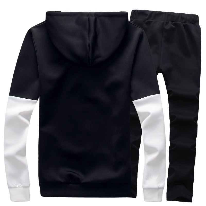 Spring and Autumn New Men's Cardigan Sweater Suit Korean Style Hooded Slim Fit Printed Sportswear Casual Suit for Men - Image 3