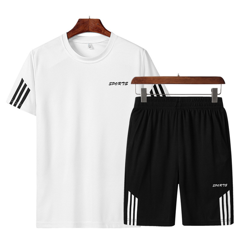 Men's Sports Suit Men's Summer Shorts Two-Piece Suit Men's Quick-Drying Short-Sleeved T-shirt Sportswear Casual Pants Loose - Image 3
