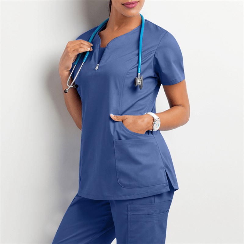 Amazon Operating Room Short Sleeve Hand Washing Suit Women's Jacket Short T Work Clothes Nurse Surgeon Disposable Protective Coveralls Work Clothes B - Image 23