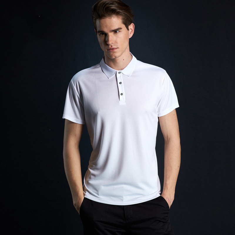 Short-Sleeved T-shirt Polo Solid Color Sports Quick-Drying Half Sleeve Polo Shirt Men's Clothing Factory Wholesale Advertising Shirt Printed Logo - Image 7