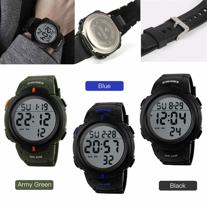 ZZ SKMEI Mens LED Digital Sport Watches Military Stopwatch Waterproof Date Watch UK - Image 9