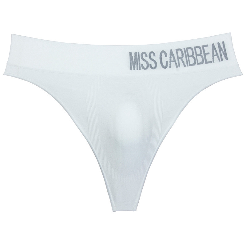 Men's Underwear Sexy U Convex Sports Fitness Letters Wide Waist Mid-High Waist Seamless Briefs T-Shaped Panties - Image 5