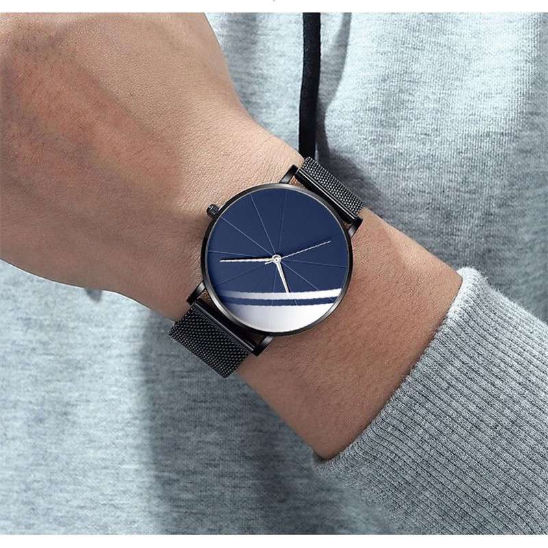 ZZ Men's Ultra Thin Simple Watch Ultra Thin Mesh Strap Stainless Steel Quartz - Image 13